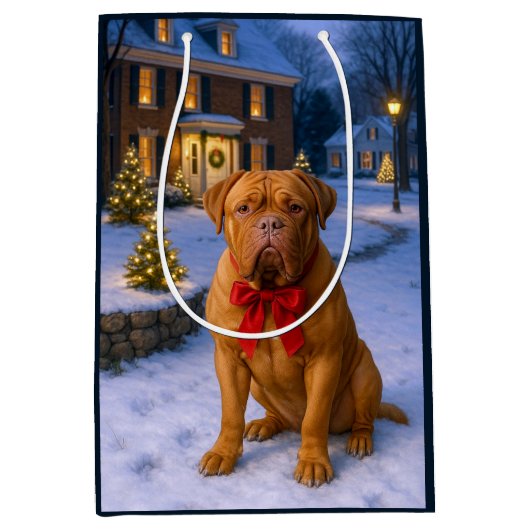Dogue de Bordeaux Holiday  Medium Cadeauzakje (Voorkant)