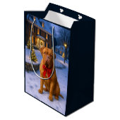 Dogue de Bordeaux Holiday  Medium Cadeauzakje (Achterkant Gekanteld)