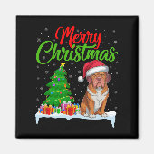 Dogue De Bordeaux Hond Kerstboom Lights Xmas D Magneet (Voorkant)