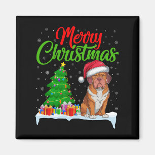 Dogue De Bordeaux Hond Kerstboom Lights Xmas D Magneet