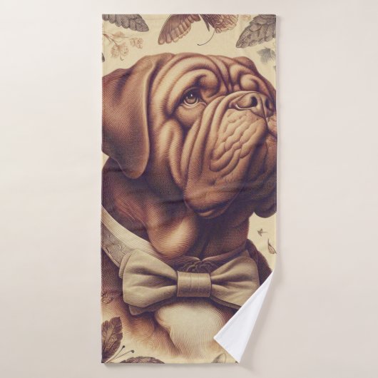  Dogue de Bordeaux Illustratie Badhanddoek (Badhanddoek)