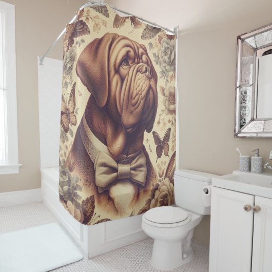  Dogue de Bordeaux Illustratie Douchegordijn (In situ)