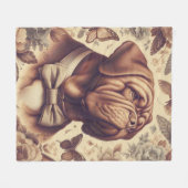 Dogue de Bordeaux Illustratie Fleece Deken (Voorkant (Horizontaal))