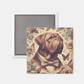 Dogue de Bordeaux Illustratie Magneet (Voorkant / Achterkant)