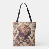 Dogue de Bordeaux Illustratie Tote Bag (Achterkant)