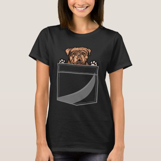 Dogue de Bordeaux in een zak T-shirt (Voorkant)
