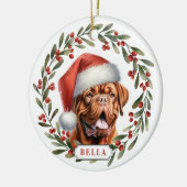 Dogue de Bordeaux Keramische Cirkel Ornament (Links)