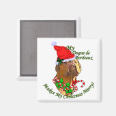 Dogue de Bordeaux kerstcadeaus Magneet (Voorkant / Achterkant)