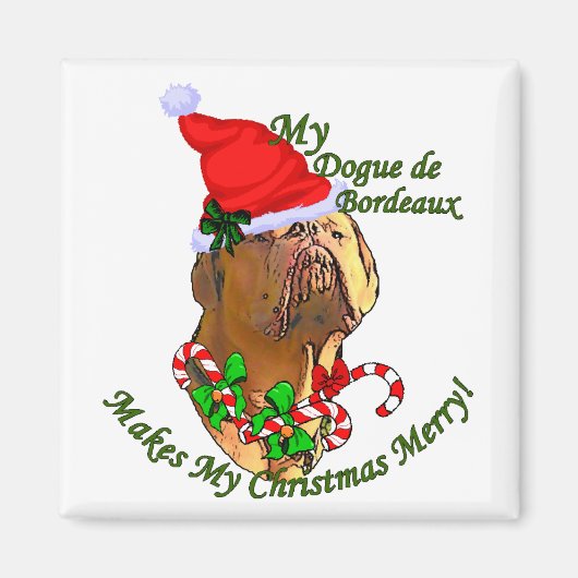 Dogue de Bordeaux kerstcadeaus Magneet (Voorkant)