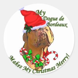 Dogue de Bordeaux kerstcadeaus Ronde Sticker