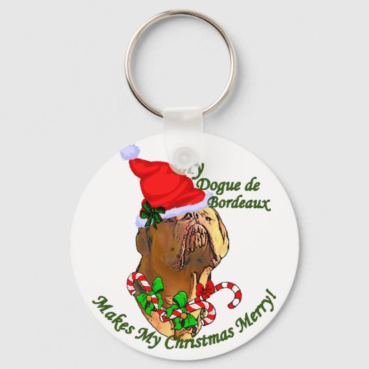 Dogue de Bordeaux kerstcadeaus Sleutelhanger (Voorkant)