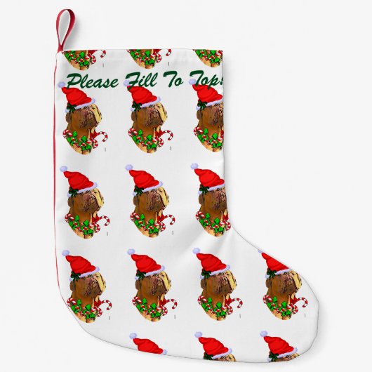 Dogue de Bordeaux Kerstmis Kleine Kerstsok (Voorkant)