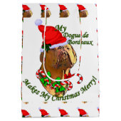 Dogue de Bordeaux Kerstmis Medium Cadeauzakje (Achterkant)
