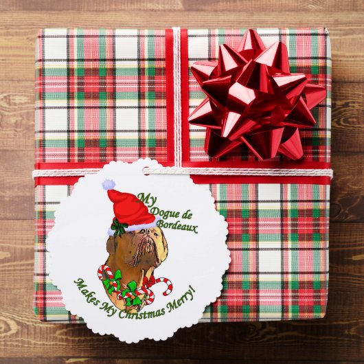 Dogue de Bordeaux Kerstmis Ornament Kaart (Insitu (Geschenk))