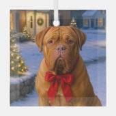 Dogue De Bordeaux Kerstversiering Glas Ornament (Voorkant)