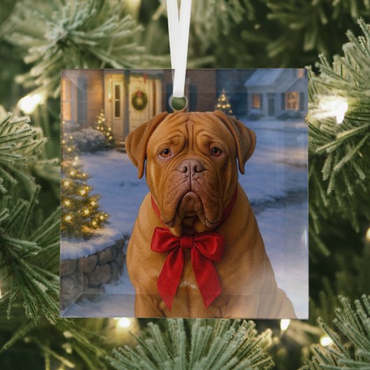 Dogue De Bordeaux Kerstversiering Glas Ornament (Insitu)
