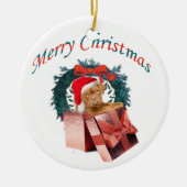 Dogue De Bordeaux kerstversiering Keramisch Ornament (Voorkant)