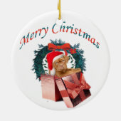 Dogue De Bordeaux kerstversiering Keramisch Ornament (Achterkant)