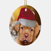 Dogue de Bordeaux kerstversiering Keramisch Ornament (Rechts)