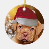 Dogue de Bordeaux kerstversiering Keramisch Ornament (Voorkant)