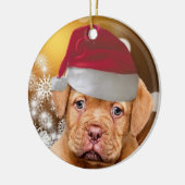 Dogue de Bordeaux kerstversiering Keramisch Ornament (Links)