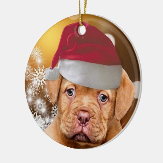 Dogue de Bordeaux kerstversiering Keramisch Ornament (Links)