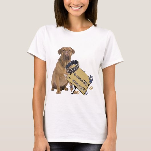 Dogue de Bordeaux kijkt over mij T-shirt (Voorkant)