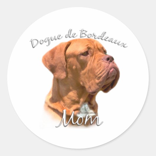Dogue de Bordeaux mam 2 Ronde Sticker (Voorkant)