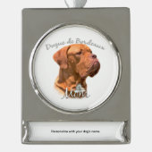 Dogue de Bordeaux mam 2 Verzilverd Banner Ornament (Voorkant)
