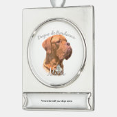Dogue de Bordeaux mam 2 Verzilverd Banner Ornament (Links)