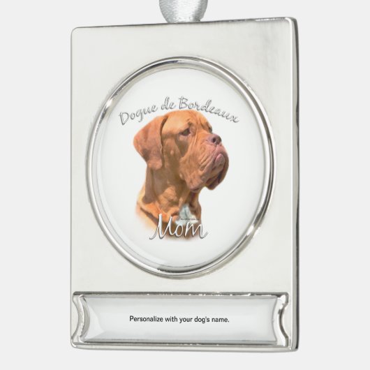 Dogue de Bordeaux mam 2 Verzilverd Banner Ornament (Links)