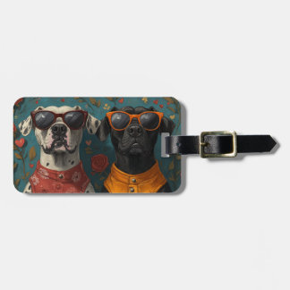 Dogue de Bordeaux Met Hart Rozen Valentijnsdag Bagagelabel