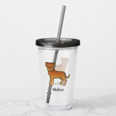 Dogue De Bordeaux Mopshond & Naam Acryl Drinkbeker (Achterkant)