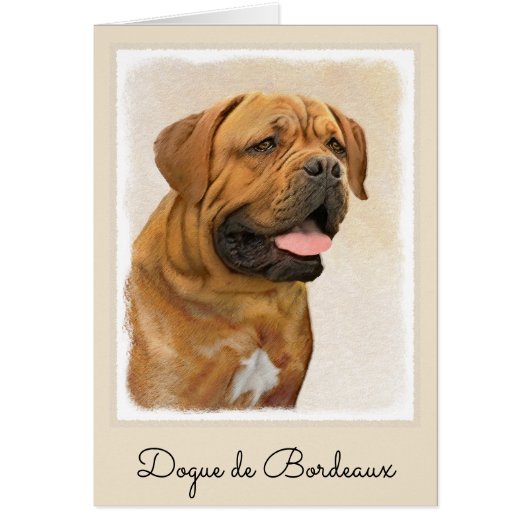Dogue de Bordeaux Painting - Cute Original Dog Art (Voorkant)