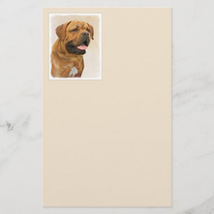 Dogue de Bordeaux Painting - Cute Original Dog Art Briefpapier