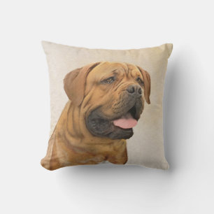 Dogue de Bordeaux Painting - Cute Original Dog Art Buitenkussen