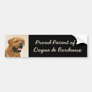 Dogue de Bordeaux Painting - Cute Original Dog Art Bumpersticker