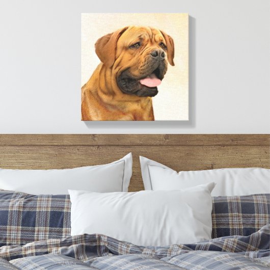 Dogue de Bordeaux Painting - Cute Original Dog Art Canvas Afdruk (Insitu (Slaapkamer))