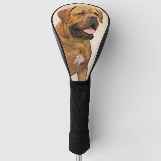 Dogue de Bordeaux Painting - Cute Original Dog Art Golfheadcover (Voorkant)