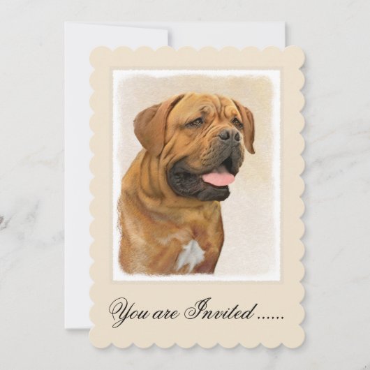 Dogue de Bordeaux Painting - Cute Original Dog Art Kaart (Voorkant)