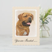 Dogue de Bordeaux Painting - Cute Original Dog Art Kaart (Staand voorkant)