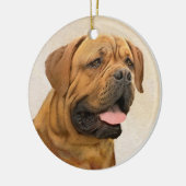 Dogue de Bordeaux Painting - Cute Original Dog Art Keramisch Ornament (Links)