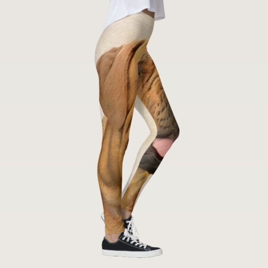 Dogue de Bordeaux Painting - Cute Original Dog Art Leggings (Rechts)
