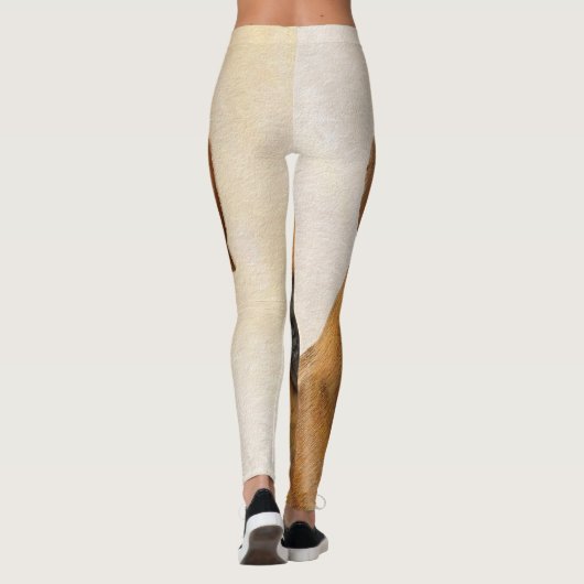 Dogue de Bordeaux Painting - Cute Original Dog Art Leggings (Achterkant)