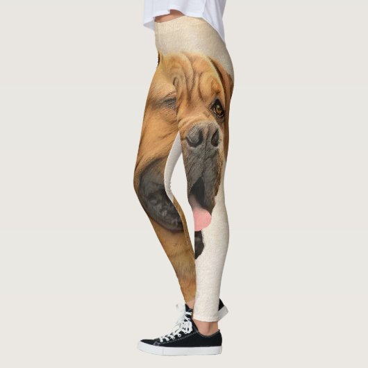 Dogue de Bordeaux Painting - Cute Original Dog Art Leggings (Links)