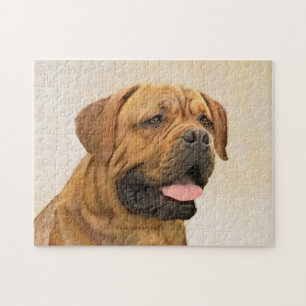 Dogue de Bordeaux Painting - Cute Original Dog Art Legpuzzel