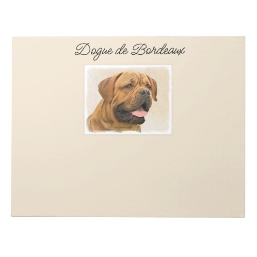 Dogue de Bordeaux Painting - Cute Original Dog Art Notitieblok (Voorkant)