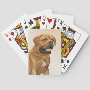 Dogue de Bordeaux Painting - Cute Original Dog Art Pokerkaarten