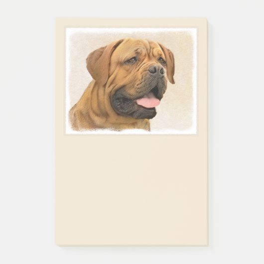Dogue de Bordeaux Painting - Cute Original Dog Art Post-it® Notes (Voorkant)