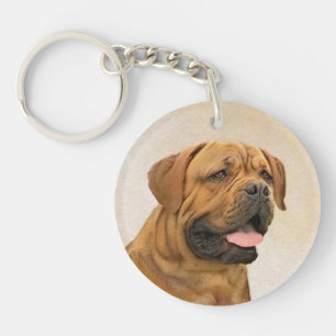 Dogue de Bordeaux Painting - Cute Original Dog Art Sleutelhanger